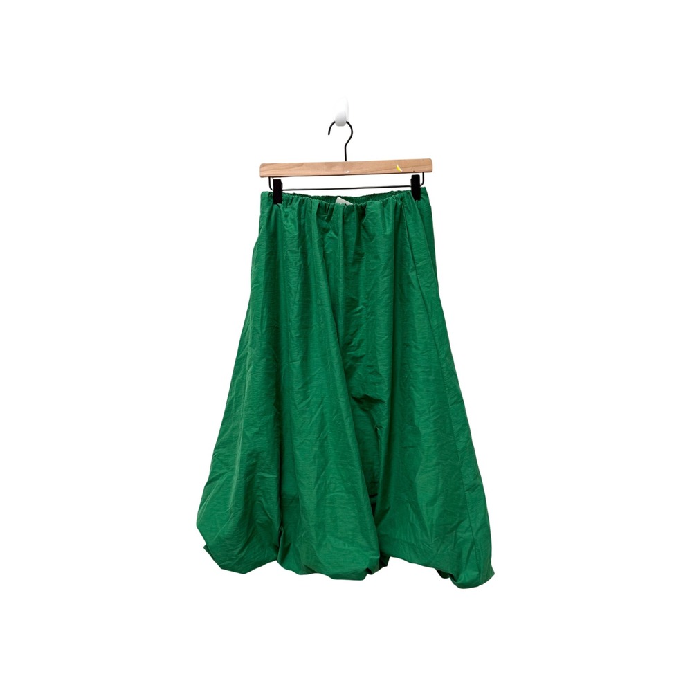 Zara Green Bubble Hem Midi Skirt Elastic Waist Pockets 1255/513/933 Womens S - Picture 2 of 7
